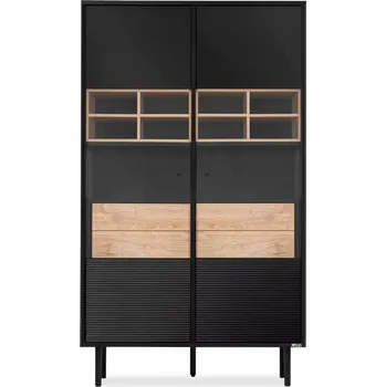 Komoda Prosklená vitrína dub přírodní lesk 174 x 101,5 x 41 cm Konsimo