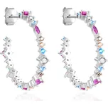 AGATO Stylové kruhové náušnice s barevnými zirkony AGT-E068PC