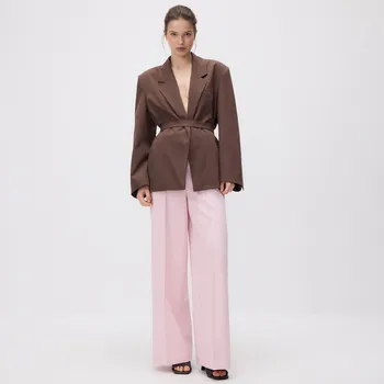 Dámské kalhoty Reserved - Kalhoty s nažehlenými puky - pastelově růžová - YT226-03X - YT226-03X-XS