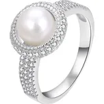 AGATO Okouzlující stříbrný prsten s perlou a zirkony AGT-R10W Velikost: 56 (4,9 g)
