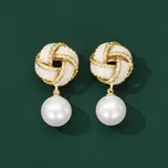 JAY Luxusní perlové náušnice Raphaelle JAY-0108-LSJSE001 Zlatá Bílá