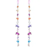 AGATO Dlouhé stříbrné náušnice s barevnými zirkony AGT-E081PC