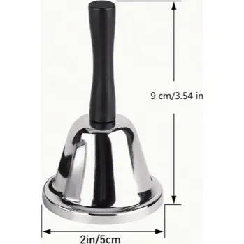 Hudebniny Ruční zvonek ve stříbrné barvě