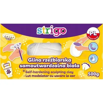 Modelovací hmota Samotvrdnoucí modelovací hlína bílá 500g STRIGO