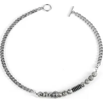 Náhrdelník Daniel Dawson Pánský náhrdelník Max - Jaspis, chirurgická ocel NH1298-0336/45 Šedá 45 cm