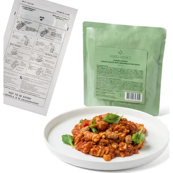 Speciální výživa Hotové MRE jídlo s ohřevem Masové kuličky s rajčatovou omáčkou a těstovinami