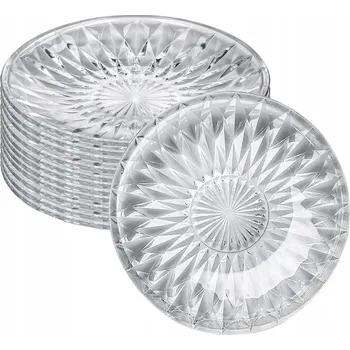 Talíř Dezertní talířky 12 Ks skleněné talíře na dort Altom Design Stella 15 cm