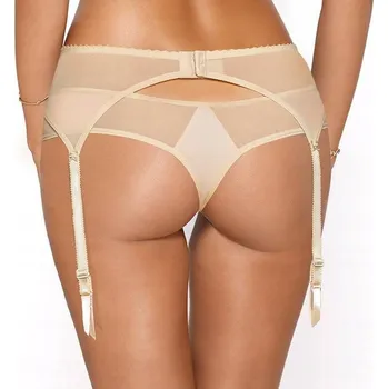 Kalhotky Polské tylové tanga s krajkou *XL* béžové