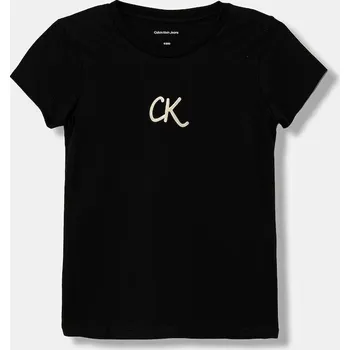 Chlapecké tričko Dětské bavlněné tričko Calvin Klein Jeans IG0IG02972.9BYA černá 99X, vel. 170