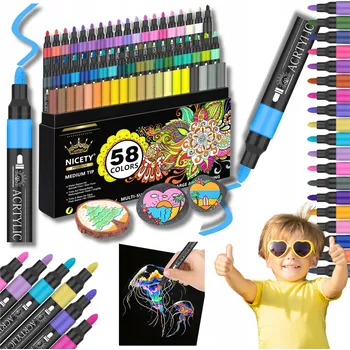 AKRYLOVÉ FIXY FIXY PREMIUM 58 KUSŮ SADA 3MM PRO UMĚLCE