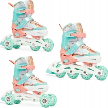 Kolečkové brusle Brusle 3v1 Raven Isla Orange/Mint svítící kola LED Velikost bruslí: EU 34-37