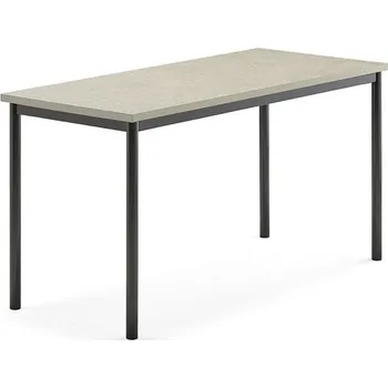 Jídelní stůl Stůl SONITUS, 1400x600x720 mm, antracitově šedé nohy, deska s linoleem, šedá