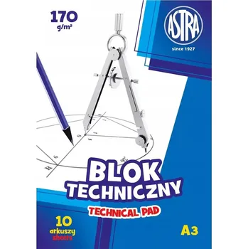 Blok Technický blok bílý A3 ASTRA 10 listů 170g