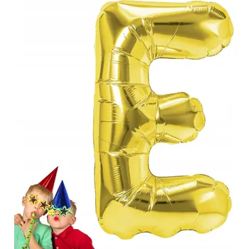Balónek Fóliový balónek zlaté písmeno E 40 cm pro vytvoření nápisu narozeniny oslava