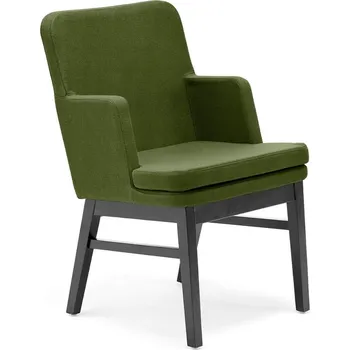 Křeslo Křeslo EASY, dřevěné nohy, potah Medley, mechově zelená