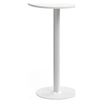 Jídelní stůl Barový stůl ALVA, Ø700x1100 mm, upevnitelný, vysokotlaký laminát, bílá