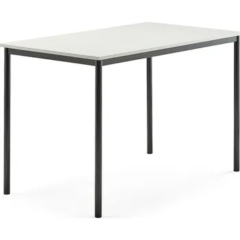 Jídelní stůl Stůl BORÅS, 1400x800x900 mm, antracitově šedé nohy, HPL deska, bílá