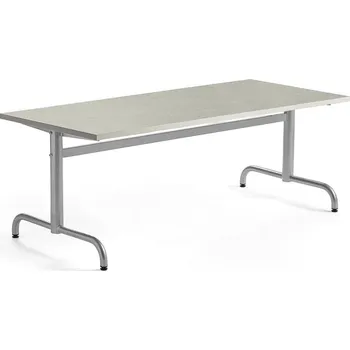 Jídelní stůl Stůl PLURAL, 1600x700x600 mm, linoleum, šedá, stříbrná