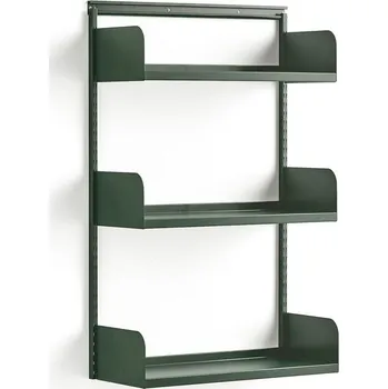 Dílenský regál Nástěnný regál SHAPE, plechové police, 1237x800x300 mm, zelený