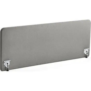Paraván Stolový paraván ZONE, bílé svorky, 1800X650x36 mm, potah Rivet, stříbrnošedá