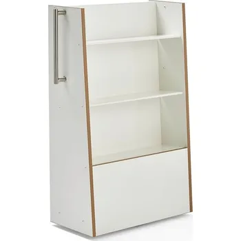 Vozík na knihy STORY, jednostranný, 1215x876x374 mm, bílá