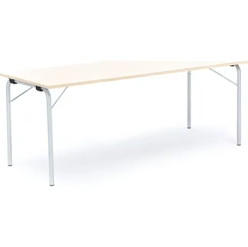 Jídelní stůl Skládací stůl NICKE, 1800x700x720 mm, stříbrný rám, lamino bříza