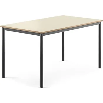 Jídelní stůl Stůl BORÅS, 1400x800x720 mm, antracitově šedé nohy, HPL deska, bříza