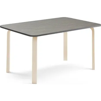 Zahradní stůl Stůl ELTON, 1400x700x640 mm, bříza, akustické linoleum, tmavě šedá