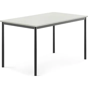 Jídelní stůl Stůl BORÅS, 1400x800x760 mm, antracitově šedé nohy, HPL deska, šedá