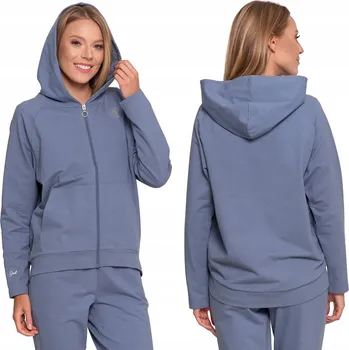 Dámská mikina MIKINA DÁMSKÁ BAVLNĚNÁ SPORTOVNÍ S KAPUCÍ NA ZIP ŠEDÁ MORAJ XXL