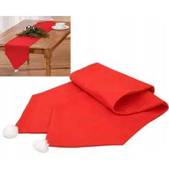 Vánoční dekorace VÁNOČNÍ BĚHOUN ČERVENÝ S PASEM SANTA CLAUSE 176X34CM