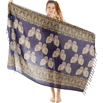Šátek Sarong / pareo / plážový šátek s motýlky Butterflies Dark Blue, Sittar.cz