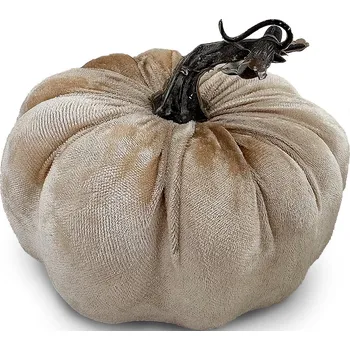 Textilní tykev dekorativní - 14,5 cm, bílá