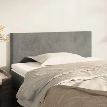 Čelo postele, světle šedé, 100x5x78/88 cm, samet