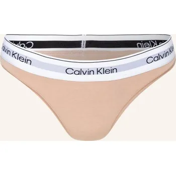 Dámské spodní prádlo Dámské tanga QF7050E 7NS béžová - Calvin Klein Barva: béžová, Velikost: L