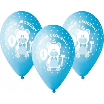 Balónek Balónky Moje 1. narozeniny modré 30 cm 5 ks