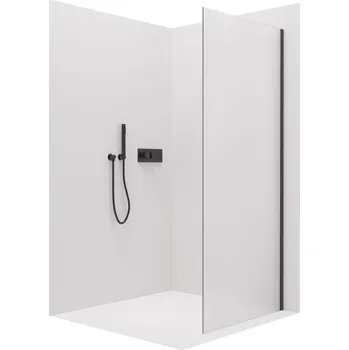 CERANO - Boční stěna Lantono - levá - 8 mm - černá matná, mléčné sklo - 80x195 cm - jednodílná pevná