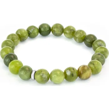 Náramek AGATO Minerální korálkový náramek z jadeitu MINK133/17