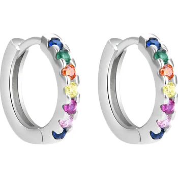 Náušnice AGATO Slušivé kruhové náušnice s barevnými zirkony AGT-E192KC