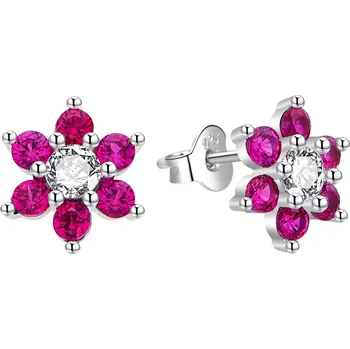 Náušnice AGATO Něžné květinové náušnice s barevnými zirkony AGT-E155PF