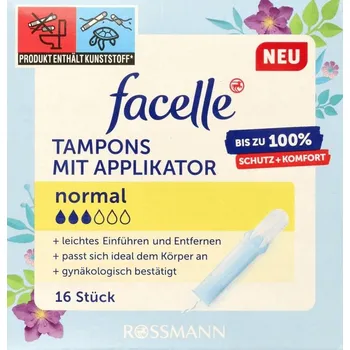 Menstruační tampony FACELLE TAMPONY S APLIKÁTOREM NORMAL 16 ks NĚMECKO