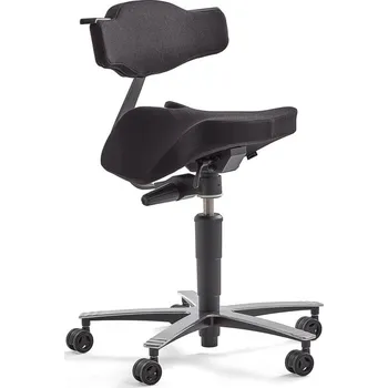 Sedlová židle EPSOM, s opěradlem a houpací mechanikou, černá