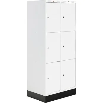 Šatní skříň Šatní skříňka ROZ, 2 sekce, 6 boxů, se soklem, 1890x800x550 mm, bílá