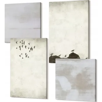 Obraz Sada obrazů na plátně na zeď do bytu - Hejno ptáků, textury