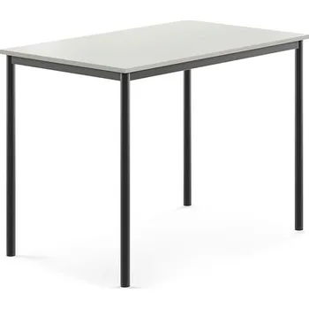 Jídelní stůl Stůl SONITUS, 1200x800x900 mm, antracitově šedé nohy, HPL deska tlumící hluk, šedá