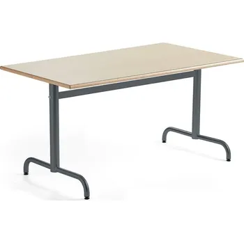 Jídelní stůl Stůl PLURAL, 1400x800x720 mm, akustická HPL deska, bříza, antracitově šedá