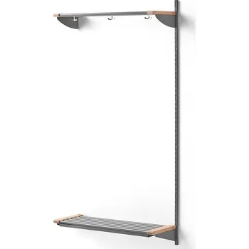 Věšák Šatní stěna JEPPE, přídavná sekce, 1790x900x300 mm, bříza/stříbrná