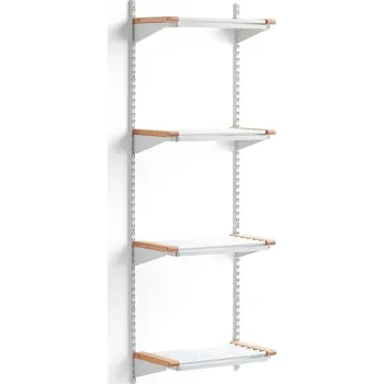 Věšák Regál na boty JEPPE, 4 police, 1790x600x300 mm, bříza/bílá