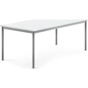 Jídelní stůl Stůl BORÅS, 1600x800x600 mm, stříbrné nohy, HPL deska, bílá