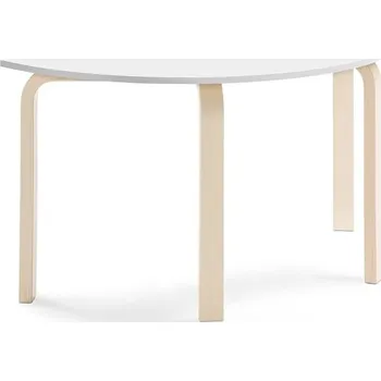 Zahradní stůl Stůl ELTON, půlkruh, 1200x600x640 mm, bříza, akustická HPL deska, bílá
